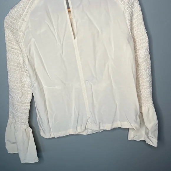 A.L.C. Sidra Silk Bell Sleeve Blouse - Ivory - Picture 9 of 12